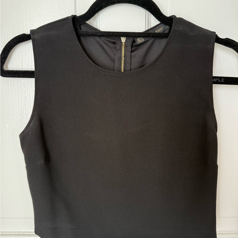 Zara Black Fitted Crop Tank Top